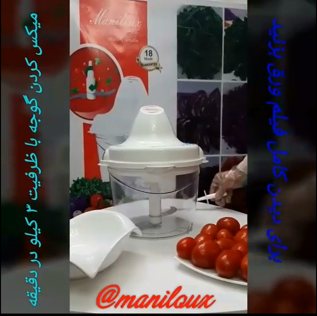 میکس کردن گوجه با ظرفیت 3کیلو با خردکن مایللوکس
