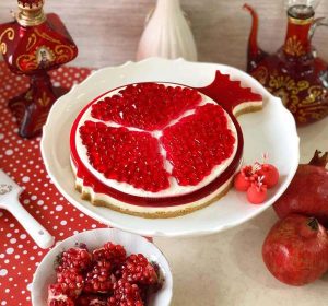 آموزش درست کردن چیز کیک انار دسر شب یلدا